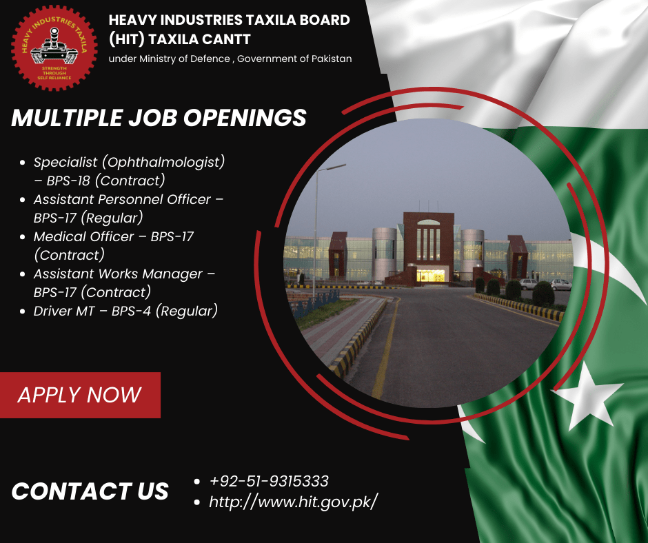 (Government Jobs at HIT Taxila)
(Government of Pakistan)