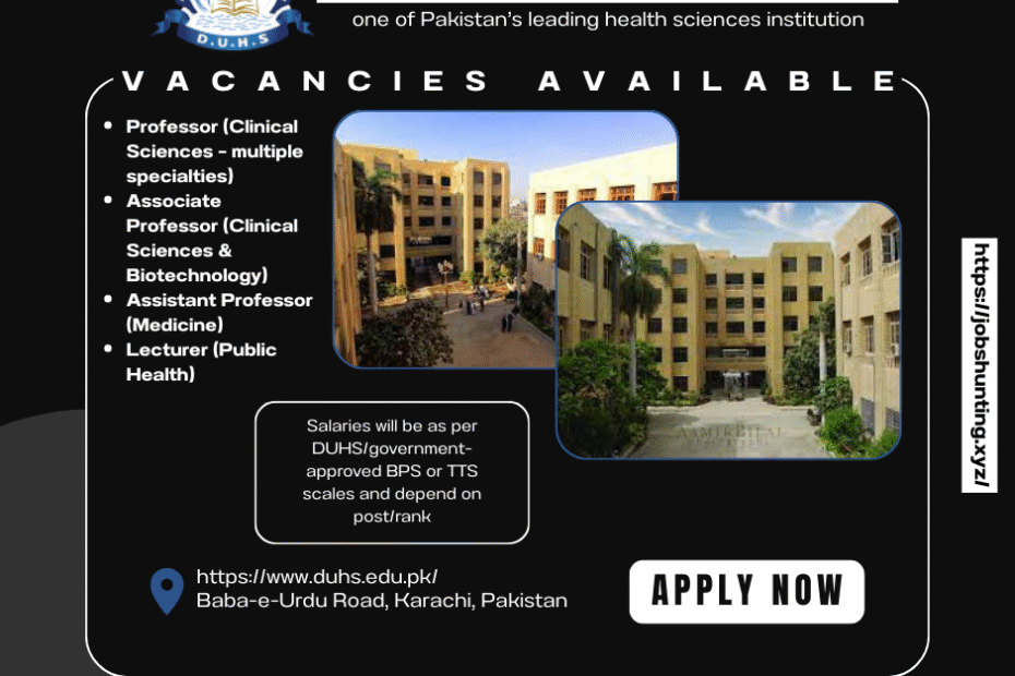 Dow University of Health Sciences (DUHS) (Jobs in Karachi)